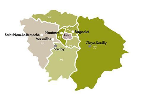 Carte ile de france Maniere et Descamps