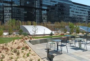 terrasse végétalisée d'une entreprise en région parisienne